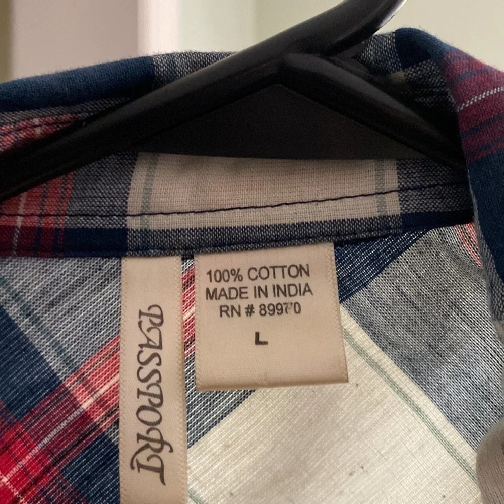 JanSport light weight plaid shirt size large